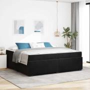vidaXL Sängram med madrass Svart 200 x 200 cm tyg