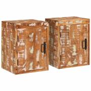 vidaXL Sängbord 2 pcs Brun 35 x 33 x 48 cm Solid Återvunnet Trä