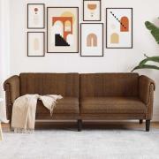 vidaXL Soffa 3-sits brun konstmocka