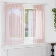 vidaXL Voile gardiner med stångfickor 2 st ljusrosa