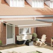vidaXL Utfällbar markis Beige 400 × 300 cm Polyester