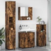 vidaXL Badrumsmöbelset Väggmonterad 4 pcs Rökfärgad ek 61 x 35 x 64 cm