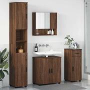 vidaXL Badrumsmöbelset 4 pcs brun ek 61 x 35 x 64 cm Konstruerat trä