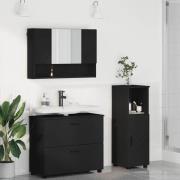 vidaXL Badrumsmöbelset 3 pcs Svart 76.5 x 35 x 64 cm Konstruerat trä