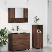 vidaXL Badrumsmöbelset 3 pcs brun ek 76.5 x 35 x 64 cm Konstruerat trä