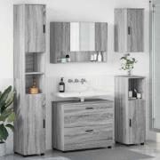 vidaXL Badrumsmöbelset med låda 5 pcs Grå sonoma 30 x 35 x 192 cm
