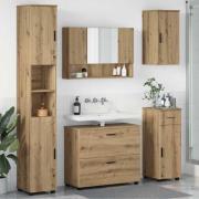 vidaXL Badrumsmöbelset med låda 5 pcs artisan ek 30 x 35 x 192 cm