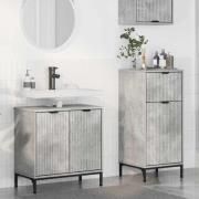 vidaXL Badrumsmöbelset med låda 2 pcs Betonggrå 39,5 x 36 x 88 cm