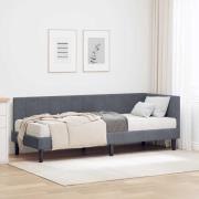 vidaXL Hörn Sängram med Madrass med madrass 2 pcs Grå Sammet