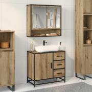 vidaXL Badrumsmöbelset med låda 2 pcs artisan ek 65 x 33 x 60 cm