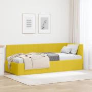 vidaXL Hörn Sängram med huvudgavel Gul 80 x 200 cm Sammet