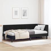 vidaXL Hörn Sängram med huvudgavel Svart 90 cm x 190 cm Sammet
