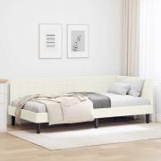 vidaXL Hörn Sängram med huvudgavel Kräm 90 cm x 200 cm Sammet