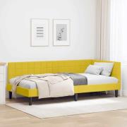 vidaXL Hörn Sängram med huvudgavel Gul 100 cm x 200 cm Sammet