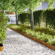 vidaXL Kant för gräsmatta 20 pcs Brun 100 x 0,05 x 20 cm