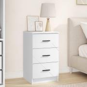 vidaXL Nattduksbord med låda Vit 38 x 38 x 66 cm Konstruerat trä