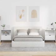 vidaXL med låda 2 pcs Vit högglans 49 x 36 x 61 cm Konstruerat trä