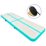 vidaXL Uppblåsbar gymnastikmatta med pump 300x100x15 cm PVC grön
