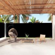 vidaXL Infällbar sidomarkis svart 200x1000 cm