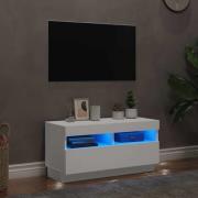 vidaXL TV-bänk med LED-belysning vit 80x35x40 cm