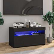 vidaXL Tv-bänk med LED-belysning svart 75x35x40 cm