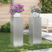 vidaXL Växtställ 2 pcs Silver 24 x 24 x 75 cm Galvaniserat stål
