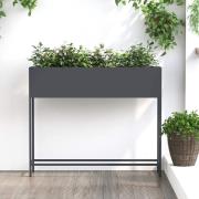 vidaXL Höjdträdgårdsplanterare Antracit 100 x 26 x 82 cm Stål