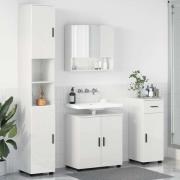 vidaXL Badrumsmöbelset med låda 4 pcs Vit högglans 61 x 35 x 64 cm