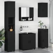vidaXL Badrumsmöbelset 5 pcs Svart 61 x 35 x 64 cm Konstruerat trä
