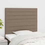vidaXL Sänggavel taupe 80x5x118/128 cm tyg