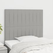 vidaXL Sänggavel ljusgrå 100x5x118/128 cm tyg