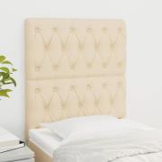 vidaXL Sänggavel creme 80x7x118/128 cm tyg
