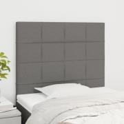 vidaXL Sänggavel mörkgrå 100x5x118/128 cm tyg