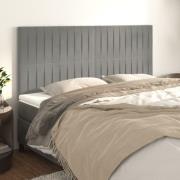 vidaXL Sänggavel ljusgrå 160x5x118/128 cm sammet