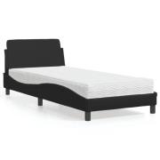 vidaXL Bed with Mattress "Dover" Black 80x200 cm Faux Leather