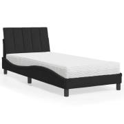 vidaXL Bed with Mattress "Hanko" Black 80x200 cm Velvet