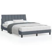 vidaXL Bed with Mattress "Hanko" Dark Grey 120x200 cm Velvet