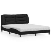 vidaXL Bed with Mattress "Hvar" Black 160x200 cm Faux Leather