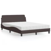 vidaXL Bed with Mattress "Dover" Dark Brown 120x200 cm Fabric