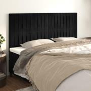 vidaXL Sänggavel svart 160x5x118/128 cm sammet