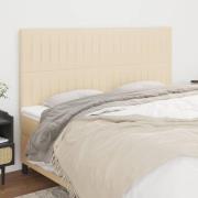 vidaXL Sänggavel creme 200x5x118/128 cm tyg
