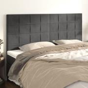 vidaXL Sänggavel mörkgrå 160x5x118/128 cm sammet