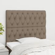vidaXL Sänggavel taupe 90x7x118/128 cm tyg