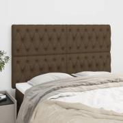 vidaXL Sänggavel mörkbrun 160x7x118/128 cm tyg