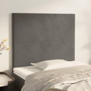 vidaXL Sänggavel mörkgrå 100x5x118/128 cm sammet
