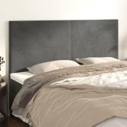 vidaXL Sänggavel mörkgrå 200x5x118/128 cm sammet