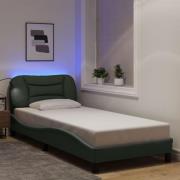 vidaXL Bed Frame with LED without Mattress "Hvar" Dark Grey 80x200 cm ...