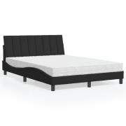 vidaXL Bed with Mattress "Hanko" Black 140x190 cm Velvet