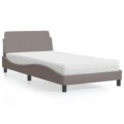 vidaXL Bed with Mattress "Dover" Taupe 100x200 cm Fabric