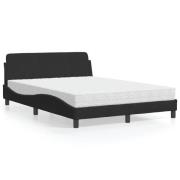 vidaXL Bed with Mattress "Dover" Black 140x200 cm Velvet